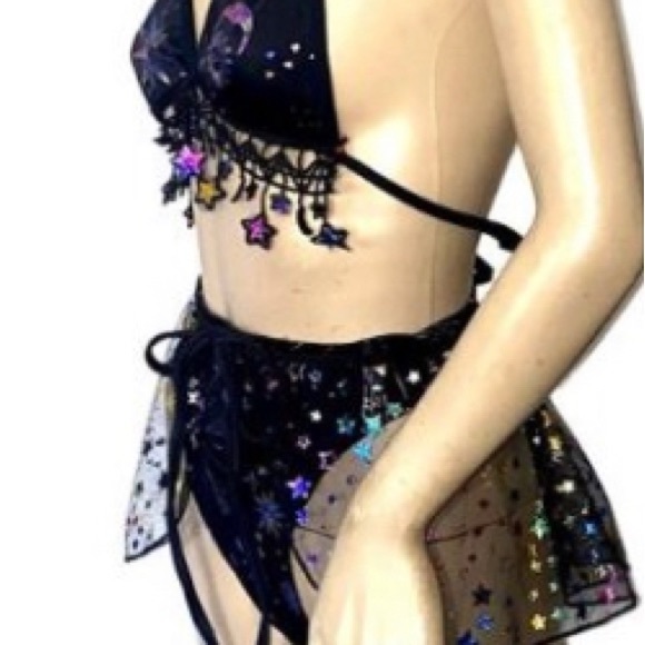Stars and Moons Galaxy Celestial Rave  Festival Outfit - Picture 3 of 5